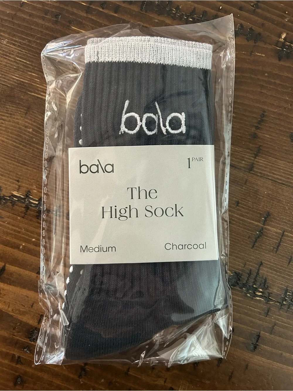 Bala The High Sock in Charcoal (Size Medium)